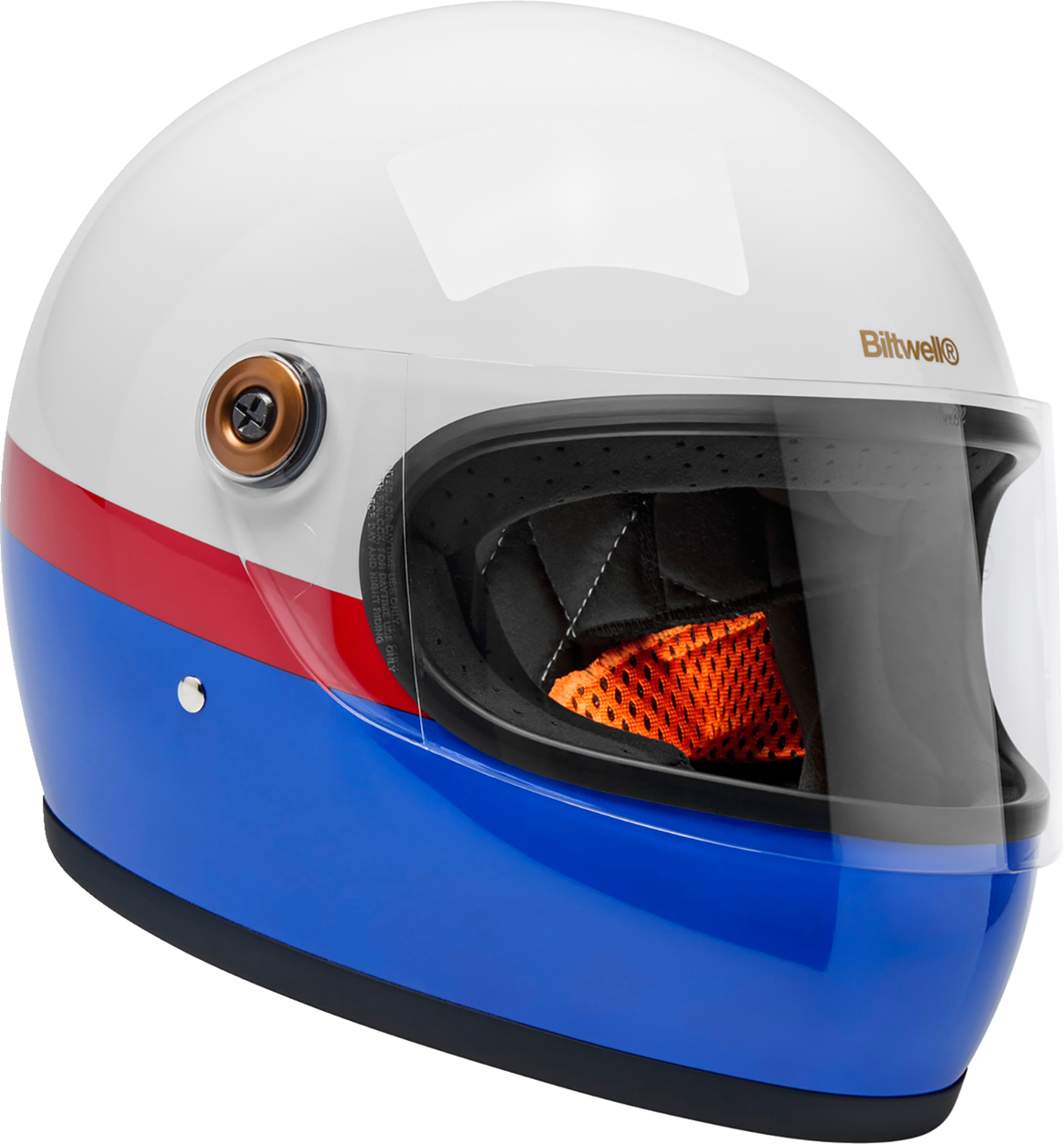 BILTWELL Gringo S Helmet - Apex - White/Red/Blue - Small 1003-5124-502