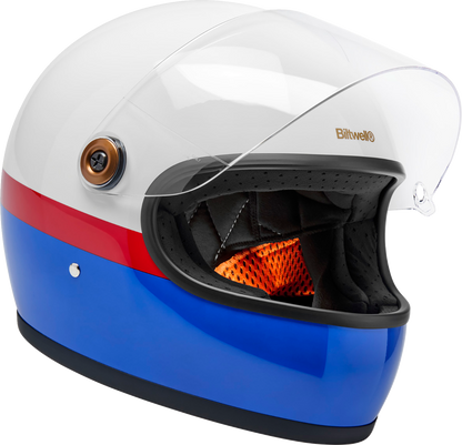 BILTWELL Gringo S Helmet - Apex - White/Red/Blue - Medium 1003-5124-503
