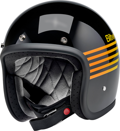 BILTWELL Bonanza Helmet - Lightspeed - Gloss Black/Orange/Yellow - Large 1001-5115-204