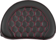 SADDLEMEN Contoured Sissy Bar Pad - Honeycomb - Red Stitch 051319004