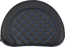 SADDLEMEN Contoured Sissy Bar Pad - Dragon Scale - Blue Stitch 051320901