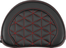 SADDLEMEN Contoured Sissy Bar Pad - Tri-Gripper - Red Stitch 051321104