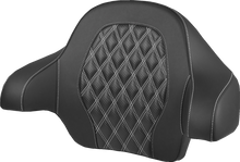 SADDLEMEN Tour-Pak® Backrest Pad - Lattice Stitch - White Stitch - FL '14-'25 814-07-20706