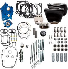 S&S CYCLE Power Pack - Oil Cooled - 550C - Wrinkle Black w/o Highlight - Chrome Pushrod Tubes - 114"/117" M8 310-1233D