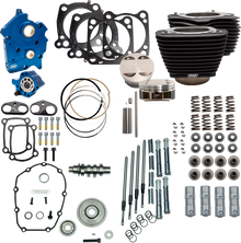 S&S CYCLE Power Pack - Oil Cooled - 550G - Wrinkle Black w/o Highlight - Chrome Pushrod Tubes - M8 310-1106D