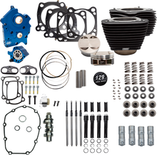 S&S CYCLE Power Pack - Oil Cooled - 550G - Wrinkle Black w/Highlight - Black Pushrod Tubes - 107" M8 310-1227D
