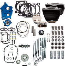 S&S CYCLE Power Pack - Oil Cooled - 550G - Wrinkle Black w/o Highlight - Chrome Pushrod Tubes - 114"/117" M8 310-1234D