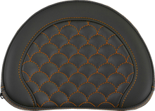 SADDLEMEN Contoured Sissy Bar Pad - Dragon Scale - Orange Stitch 051320903