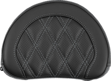 SADDLEMEN Contoured Sissy Bar Pad - Lattice Stitch - Silver Stitch 051318405