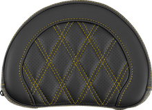 SADDLEMEN Contoured Sissy Bar Pad - Lattice Stitch - Gold Stitch 051318407