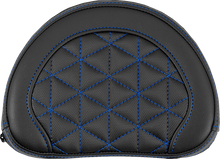 SADDLEMEN Contoured Sissy Bar Pad - Tri-Gripper - Blue Stitch 051331101