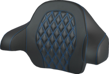 SADDLEMEN Tour-Pak® Backrest Pad - Lattice Stitch - Blue Stitch - FL '14-'25 814-07-20701
