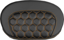 SADDLEMEN Mini Contour Sissy Bar Pad - Honeycomb - Orange Stitch 061019003