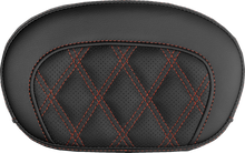 SADDLEMEN Mini Contour Sissy Bar Pad - Lattice Stitch - Red Stitch 061018404