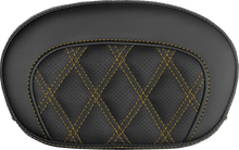 SADDLEMEN Mini Contour Sissy Bar Pad - Lattice Stitch - Gold Stitch 061018407