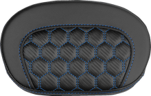 SADDLEMEN Mini Contour Sissy Bar Pad - Honeycomb - Blue Stitch 061019001