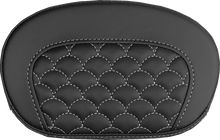 SADDLEMEN Mini Contour Sissy Bar Pad - Dragon Scale - White Stitch 061020906