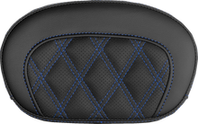 SADDLEMEN Mini Contour Sissy Bar Pad - Lattice Stitch - Blue Stitch 061018401