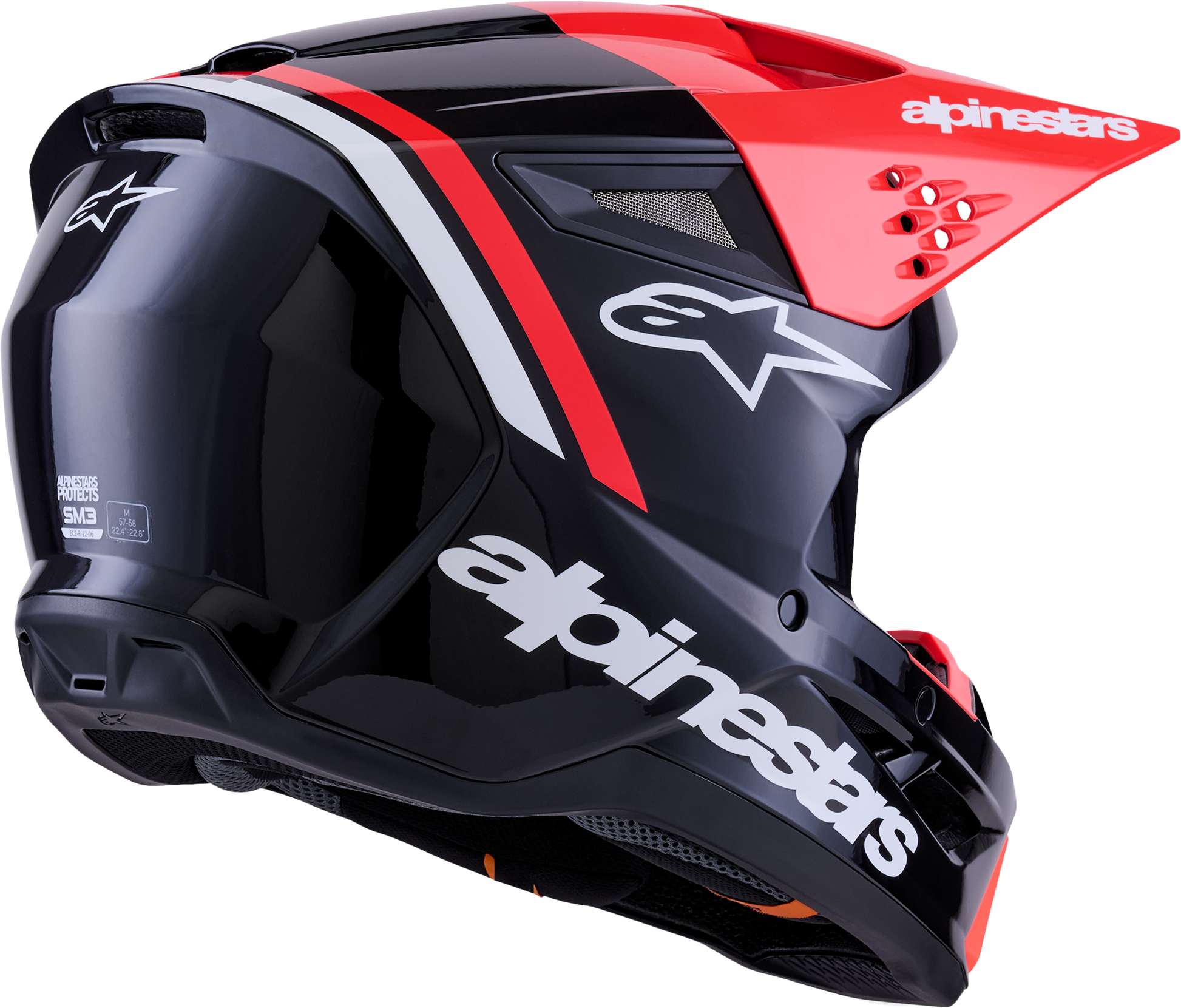 Sm3 Radium Helmet Blk/Red Fluo/White Glossy Xl