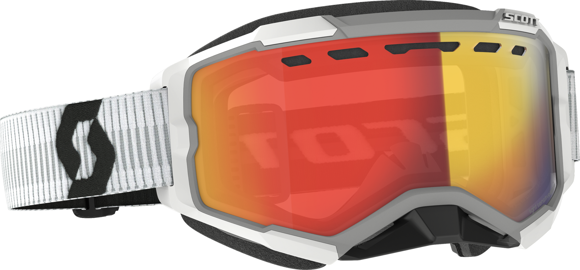 Fury Goggle Snow Cross Ls White W/Red Chrome