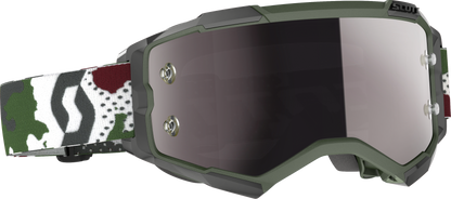 Fury Goggle Dark Green/White Camo W/Silver Chrome Works