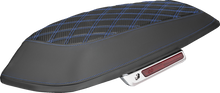 SADDLEMEN Saddlebag Lid Covers - Lattice - Carbon Fiber - Blue Stitch - FLH/FLT '14-'24 L870-14-20701