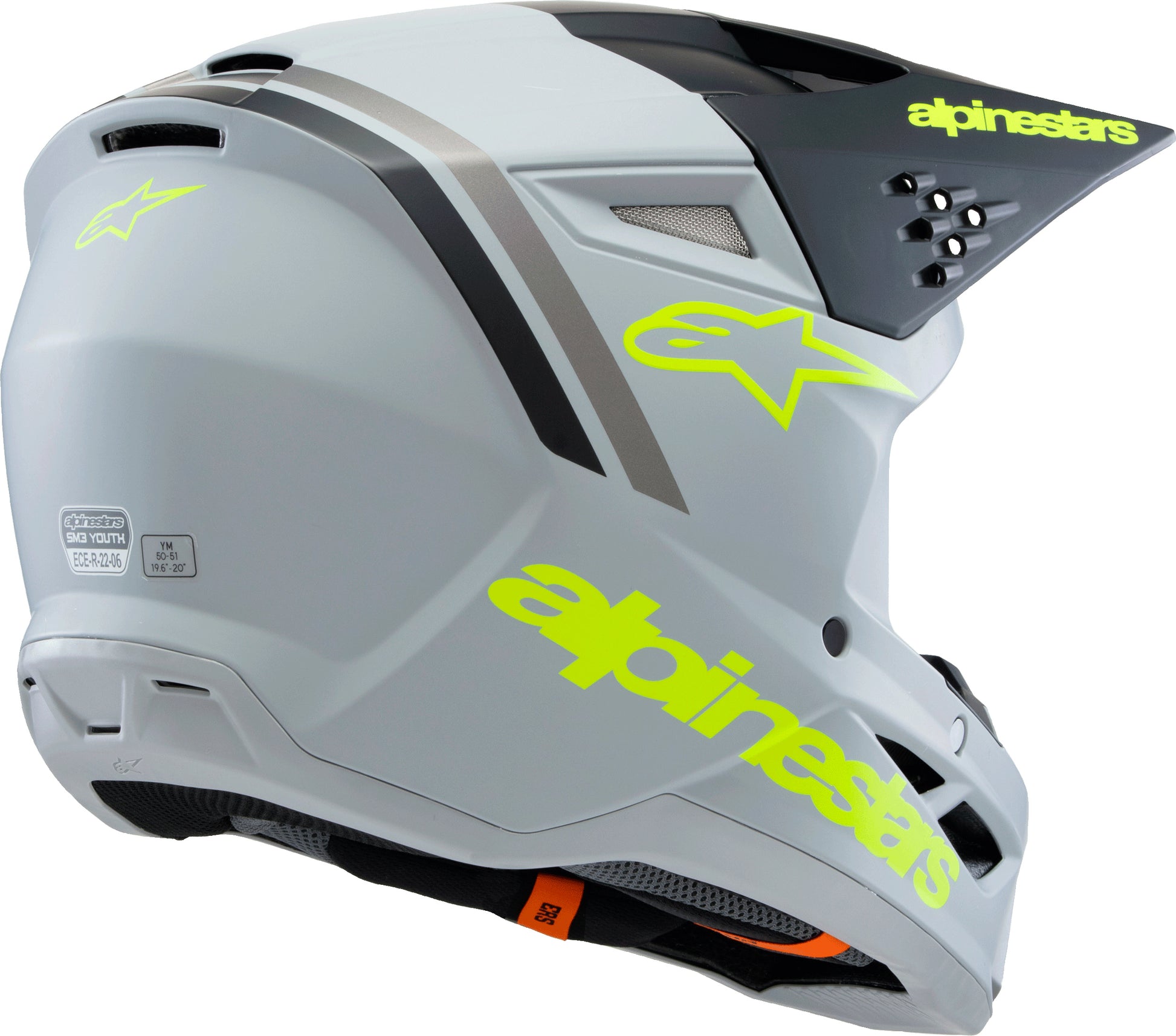 Sm3 Youth Radium Helmet Gry/Blk/Ylw Fluo Matte Ym