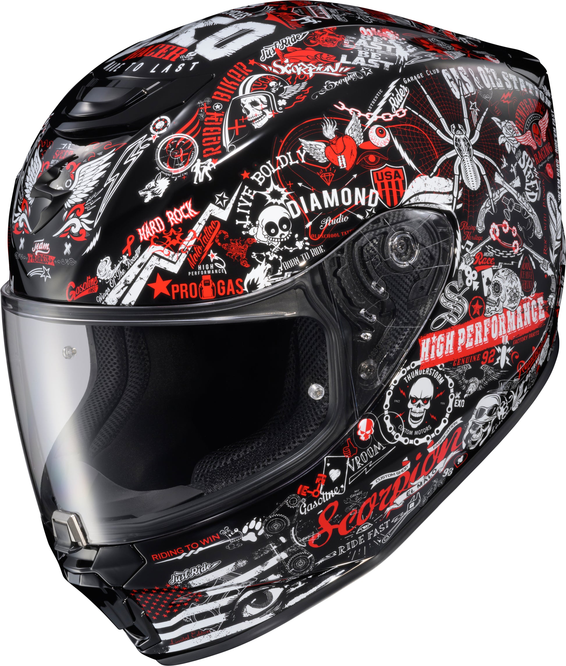Exo R330 Full Face Helmet Shake 2 Red Md