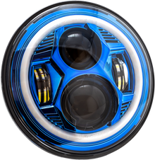 7" Led Blue Headlight Halo W/ Mnt Adapter