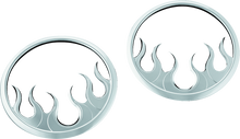 Kuryakyn Flame Speaker Grills For 14-Up Touring Models Chrome
