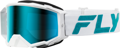 Zone Elite Goggle White/Teal W/ Light Grn Mirror/Smoke Lens