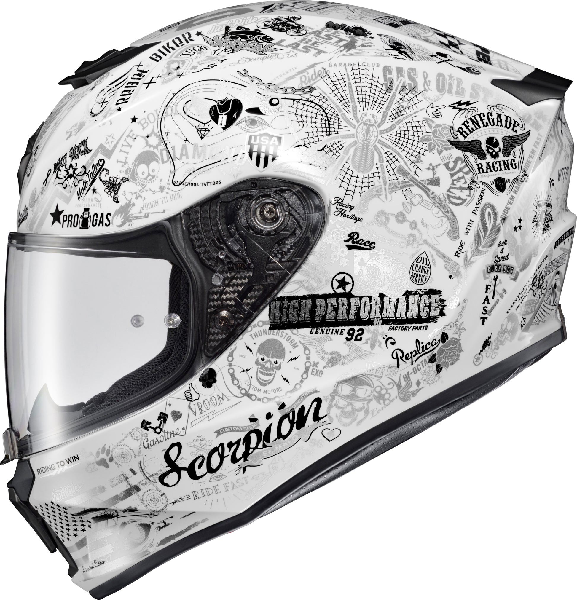 Exo R330 Full Face Helmet Shake 2 White Md