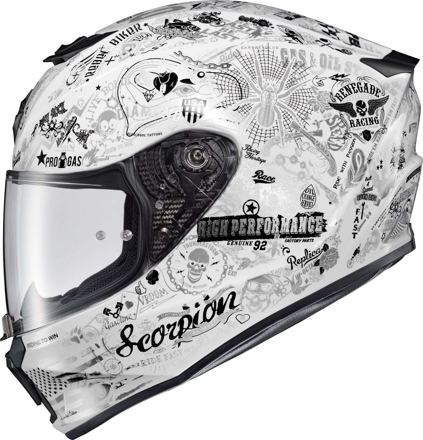 Exo R330 Full Face Helmet Shake 2 White Md