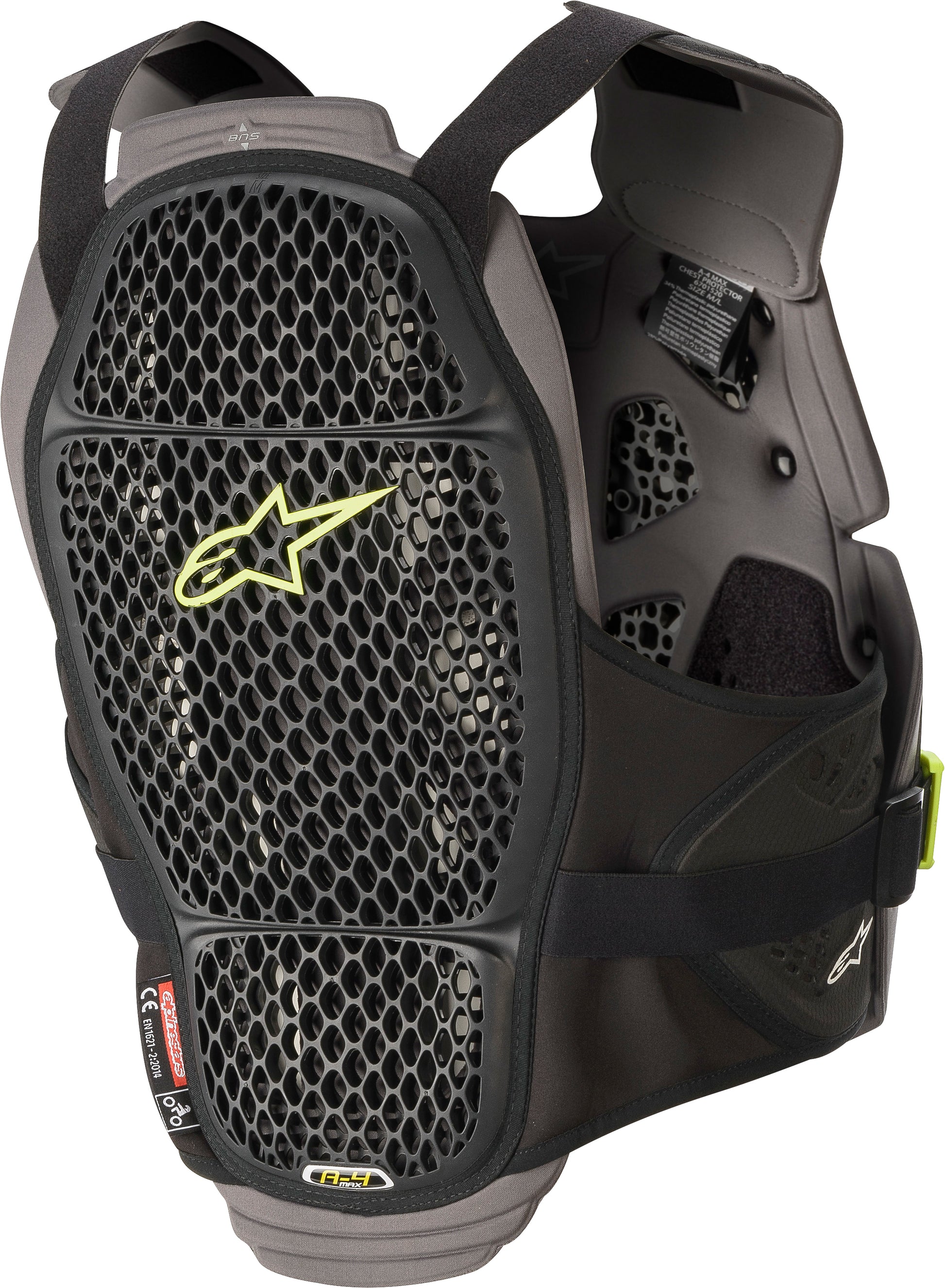 A 4 Max Chest Protector Blk/Anth/Fluo Ylw Md/Lg