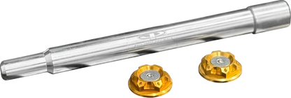 PAUL YAFFE BAGGER NATION Y-Axle with Turret Style Axle Cover Kit - Custom - Front - Gold - 1" PYO:YAXLE-07-HT-GD