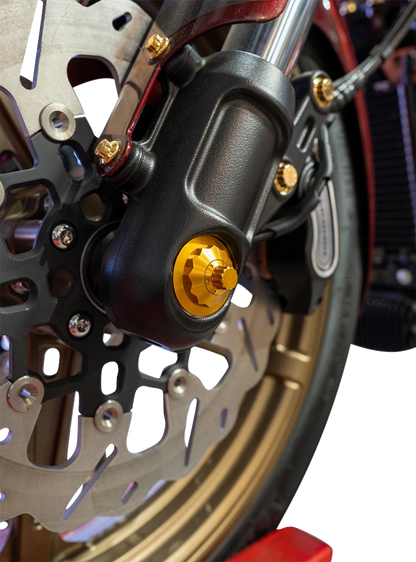 PAUL YAFFE BAGGER NATION Axle Cover Kit - Y-Axle Rod - Front - Standard/12 Point - Gold PYO:YTPR-18L-GD