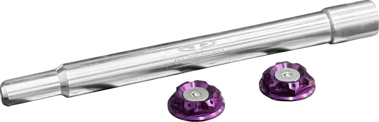 PAUL YAFFE BAGGER NATION Y-Axle with Turret Style Axle Cover Kit - Custom - Front - Purple - 1" PYO:YAXLE-07-HT-PR