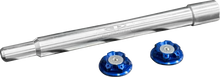 PAUL YAFFE BAGGER NATION Y-Axle with Turret Style Axle Cover Kit - Custom - Front - Blue - 25 mm PYO:YAXLE-08-HT-BE