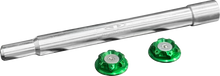 PAUL YAFFE BAGGER NATION Y-Axle with Turret Style Axle Cover Kit - Custom - Front - Green - 25 mm PYO:YAXLE-08-HT-GN