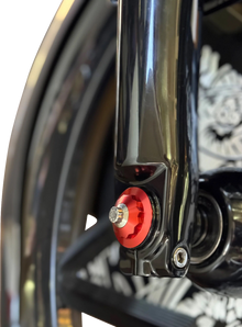 PAUL YAFFE BAGGER NATION Y-Axle with 12 Point Style Axle Cover Kit - Custom - Front - Red - 1" PYO:YAXLE-07-TP-RD