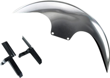 PAUL YAFFE BAGGER NATION Cafe Front Fender - 18" Wheel - With Inverted Fork Adapters - Debris Guards - HD Softail PYO:CAFE-19-18SG-B