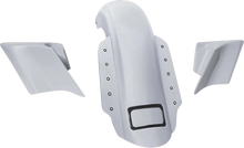 PAUL YAFFE BAGGER NATION Swoop Rear Fender - With Side Covers - Black Plate Frame - Lightning Bolts - HD Touring PYO:KIT-3PC-DO-STR-B