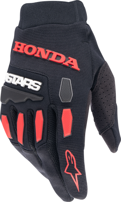 Honda Full Bore Gloves Black/Bright Red Lg