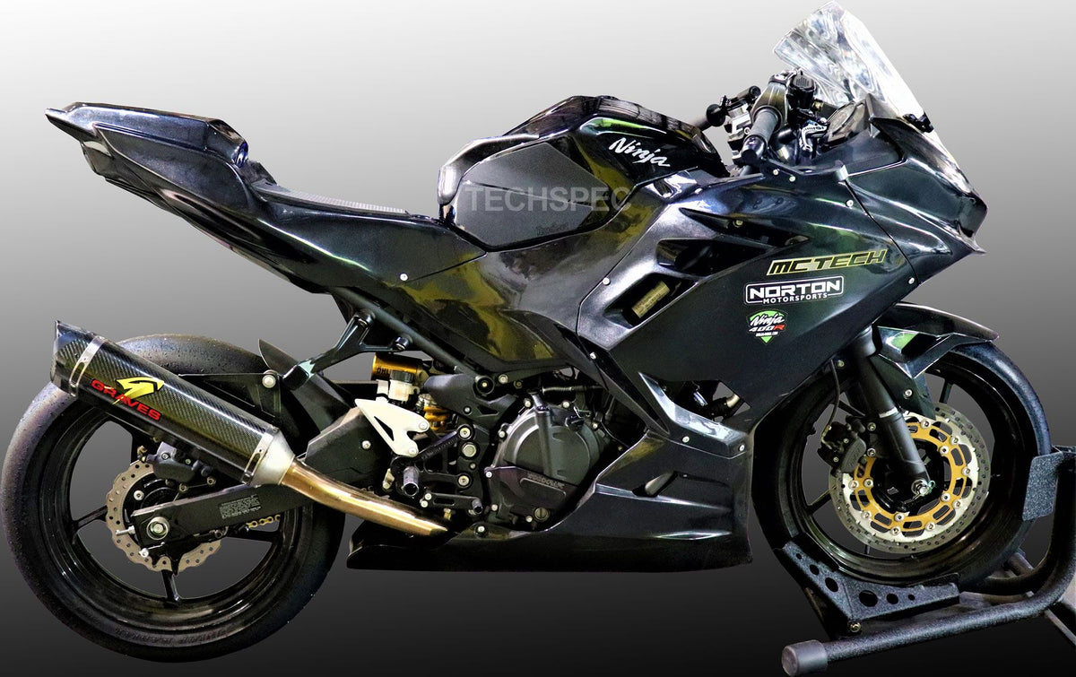 TechSpec Tank Extender and Tank Grip Pads for the Kawasaki Ninja 400 / 500 & Z400 / Z500