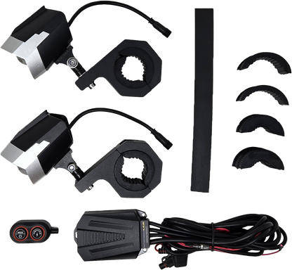 Dual Switchback Led Lights Silver/Blk Wireless Remote Pr