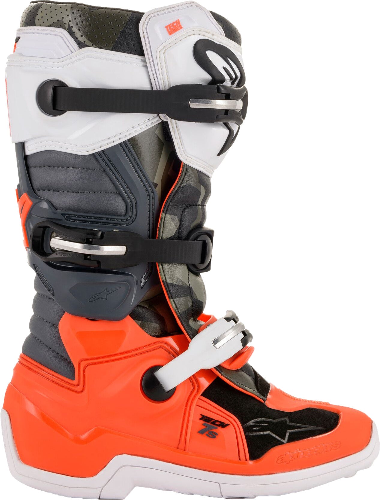 Tech 7s Magneto Boots Blk/Red Fluo/Wht/Gry Sz 06
