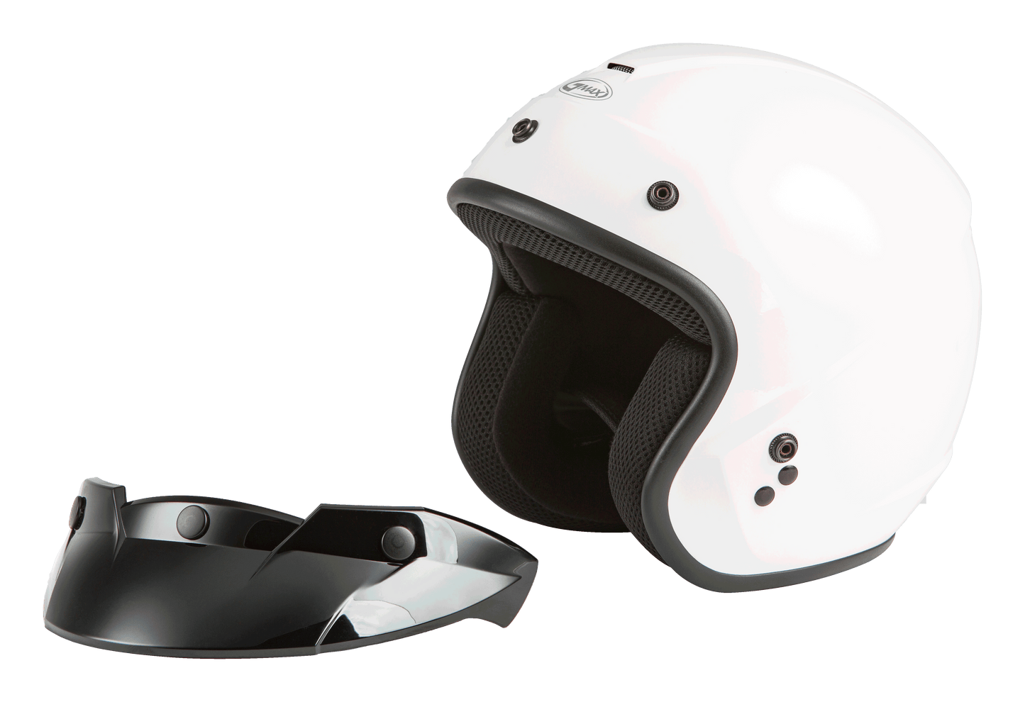 Of 2 Open Face Helmet White Sm