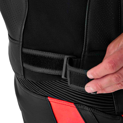 Tractech Evo D3o Jacket Blk/Flo Red Leather Lg
