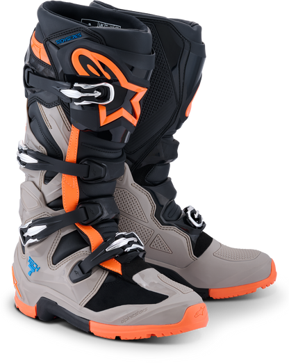 Tech 7 Enduro Blk/Warm Gry/Orange Fluo 12
