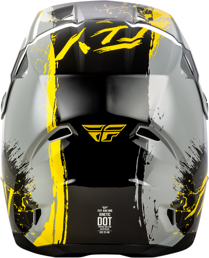 Youth Kinetic Drip Helmet Grey/Black/Yellow Yl